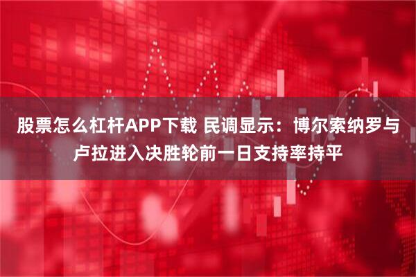 股票怎么杠杆APP下载 民调显示：博尔索纳罗与卢拉进入决胜轮前一日支持率持平